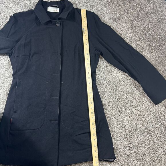 icebreaker Jacket Womens Medium Black Merino Wool Pea Coat Full Zip Classic - Picture 11 of 16